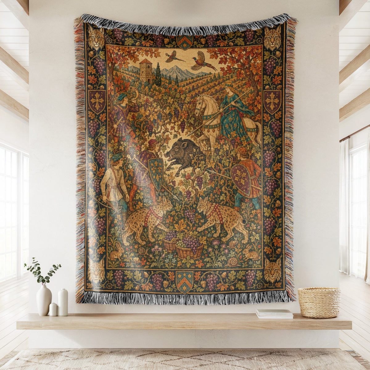 The Autumn Boar Hunt Blanket