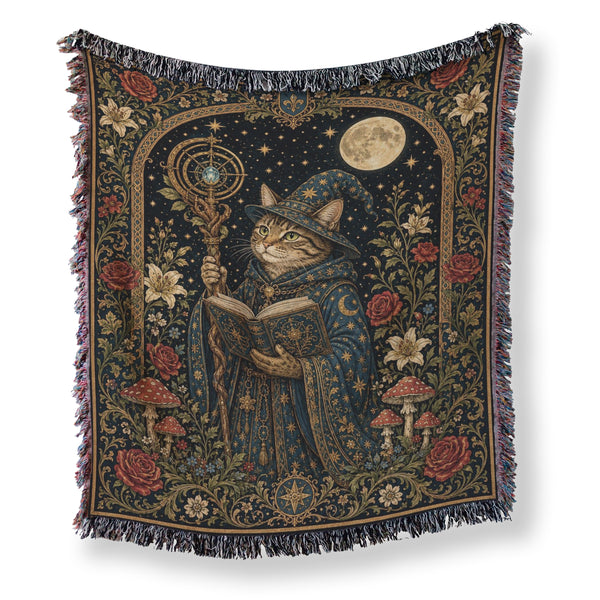 Celestial Cat Wizard Reader Blanket