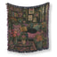 Dark Botanical Black Cat Blanket