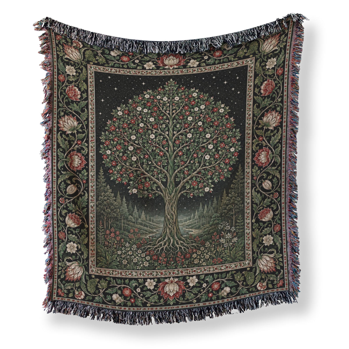 Starlit Rose Tree Blanket