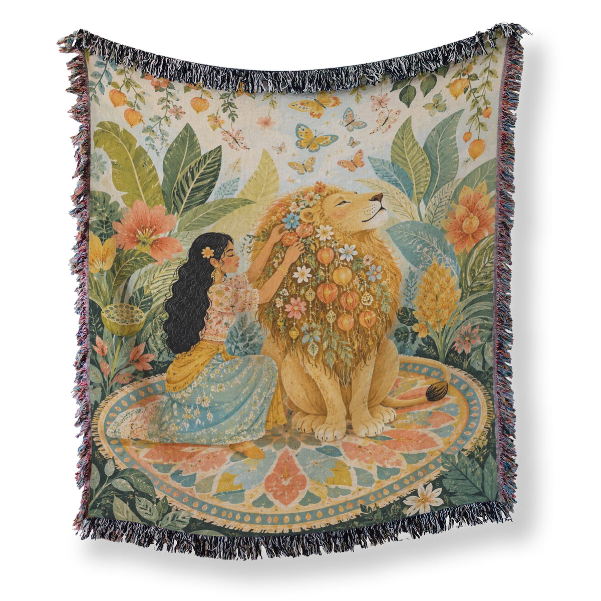 Lion Flower Crown Blanket