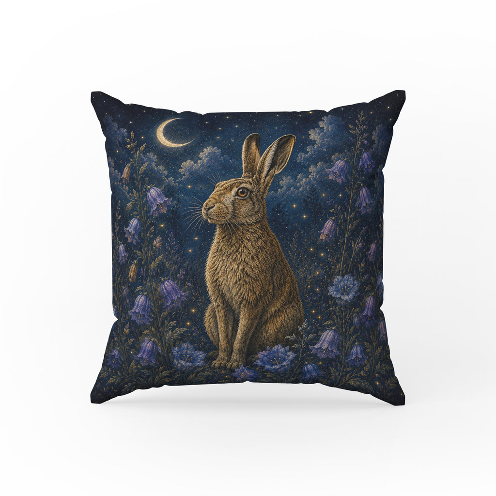 The Moonlit Hare – Enchanted Woodland Pillow