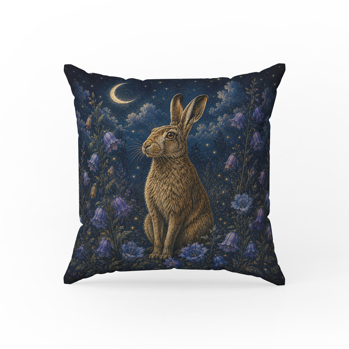 The Moonlit Hare – Enchanted Woodland Pillow