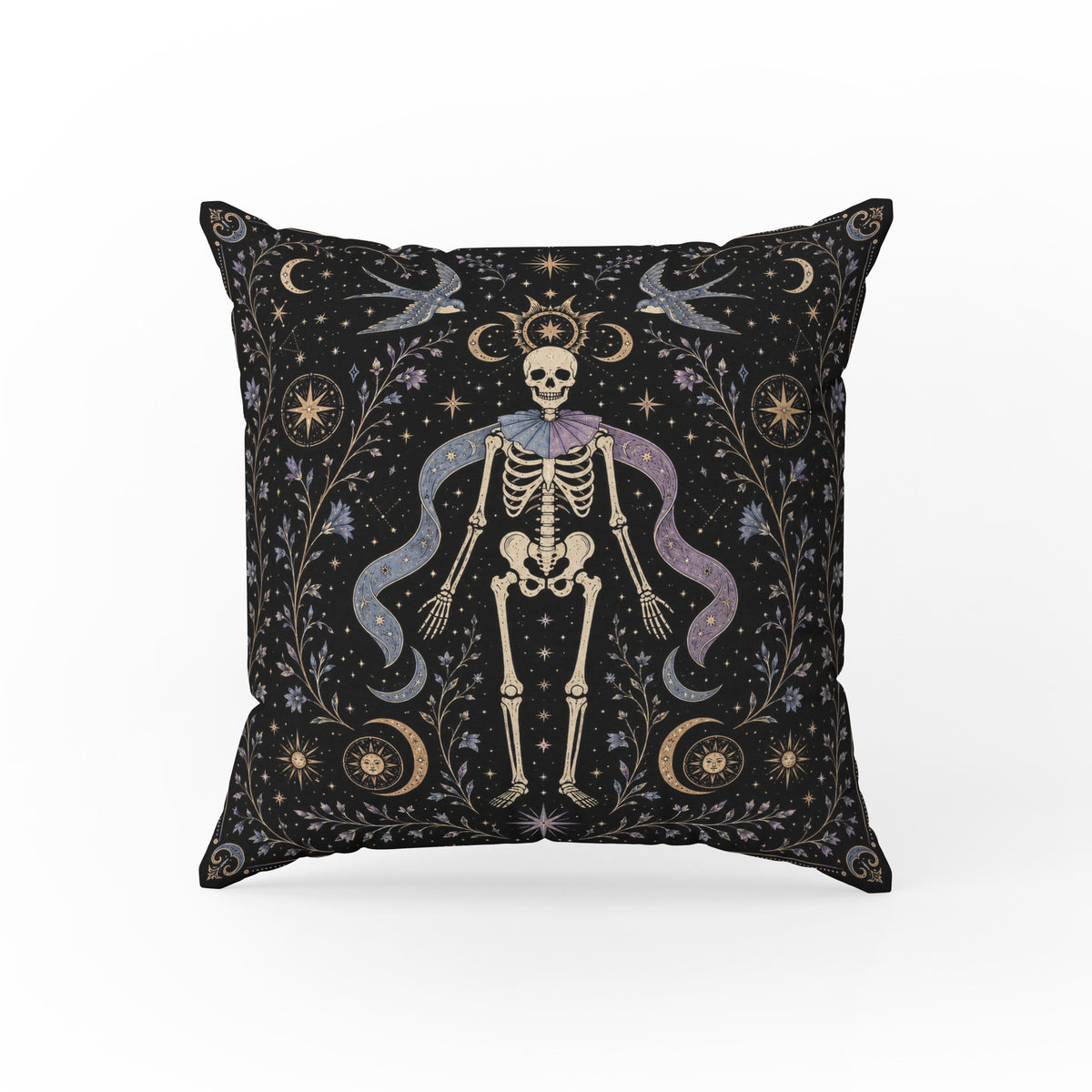 The Celestial Twins – Gemini Gothic Zodiac Pillow Main image