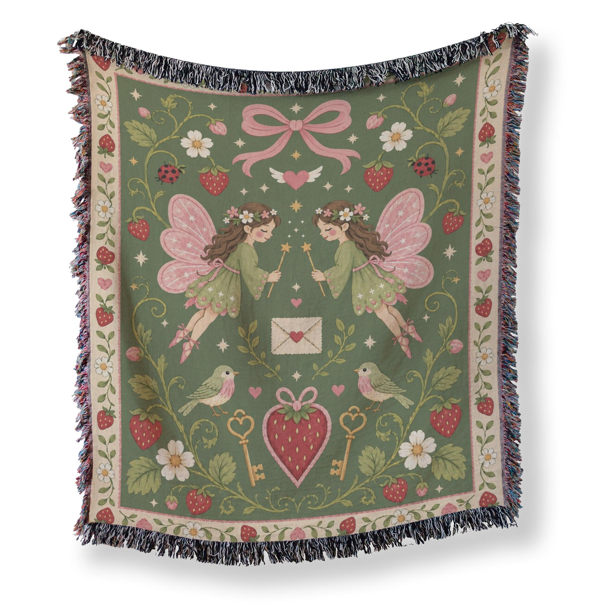 Strawberry Love Fairies Blanket