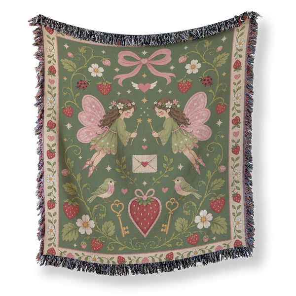 Strawberry Love Fairies Blanket