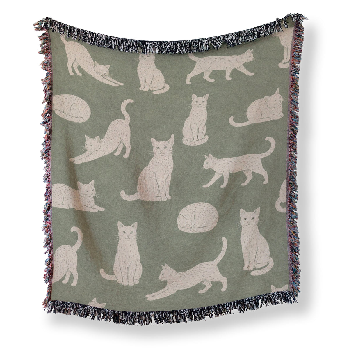 Sage Green Cat Blanket Main image