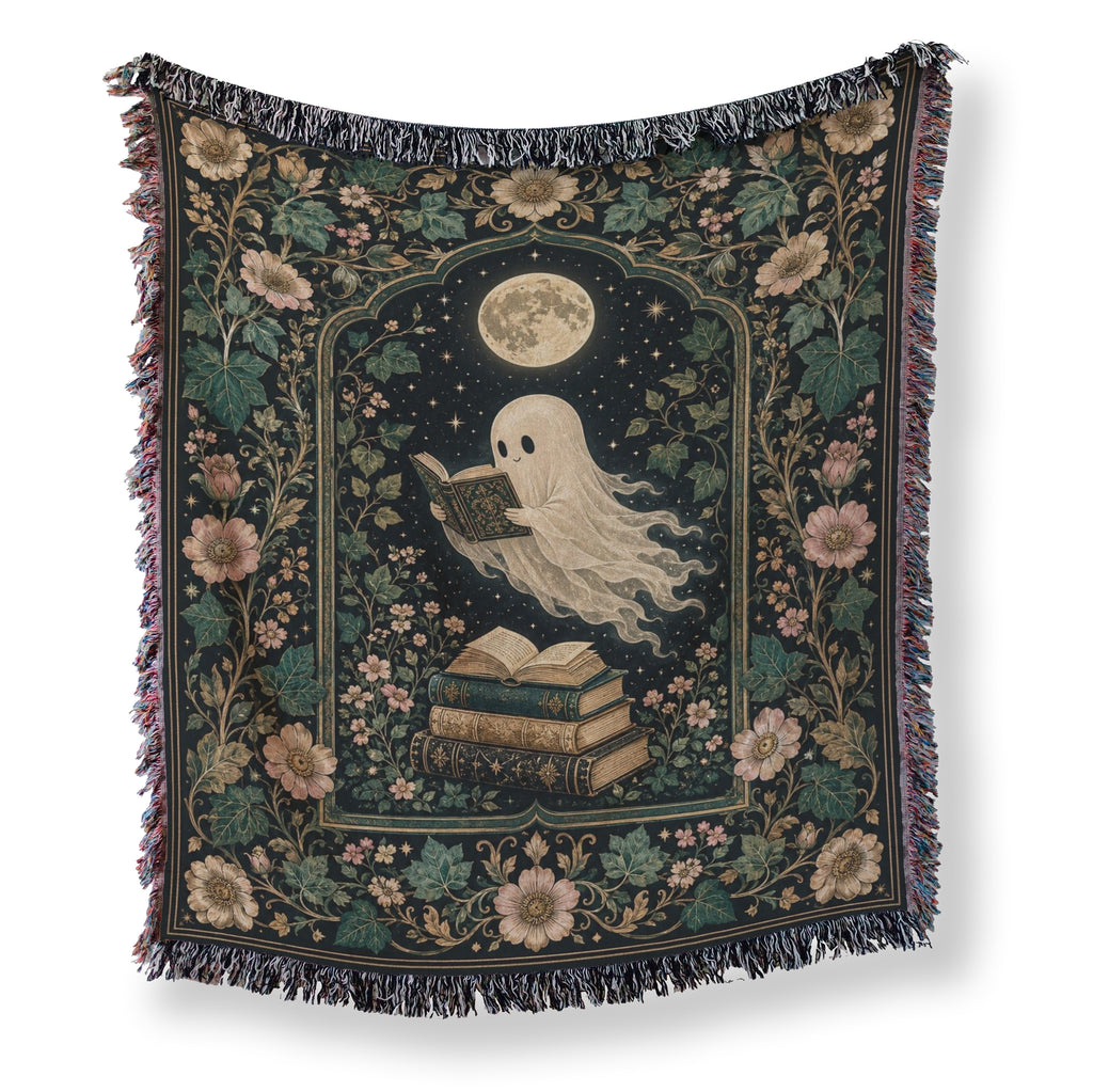 Moonlit Botanical Ghost Reader Blanket