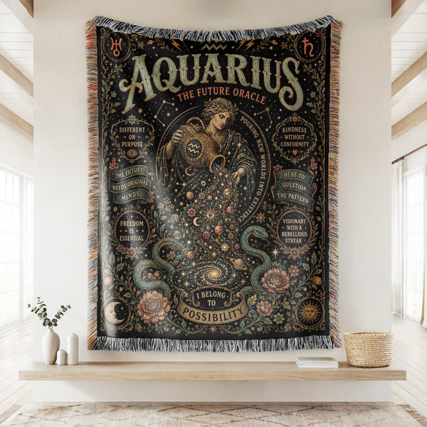 Aquarius – The Future Oracle Zodiac Blanket