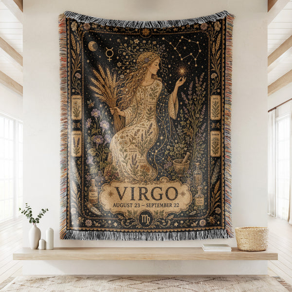 Virgo Botanical Star Maiden Blanket