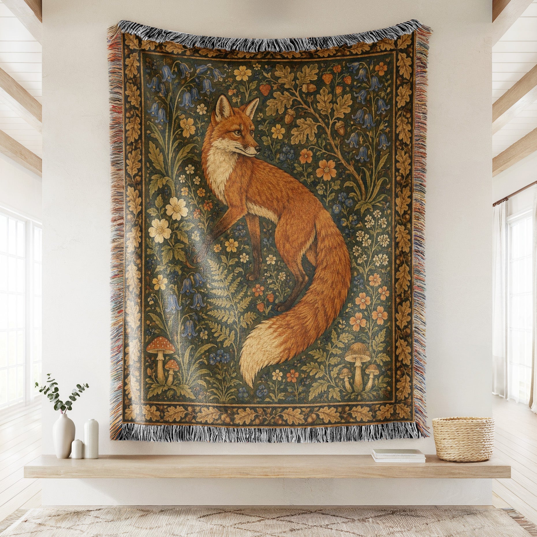 The Fox of the Bluebell Wood Blanket Secondary image