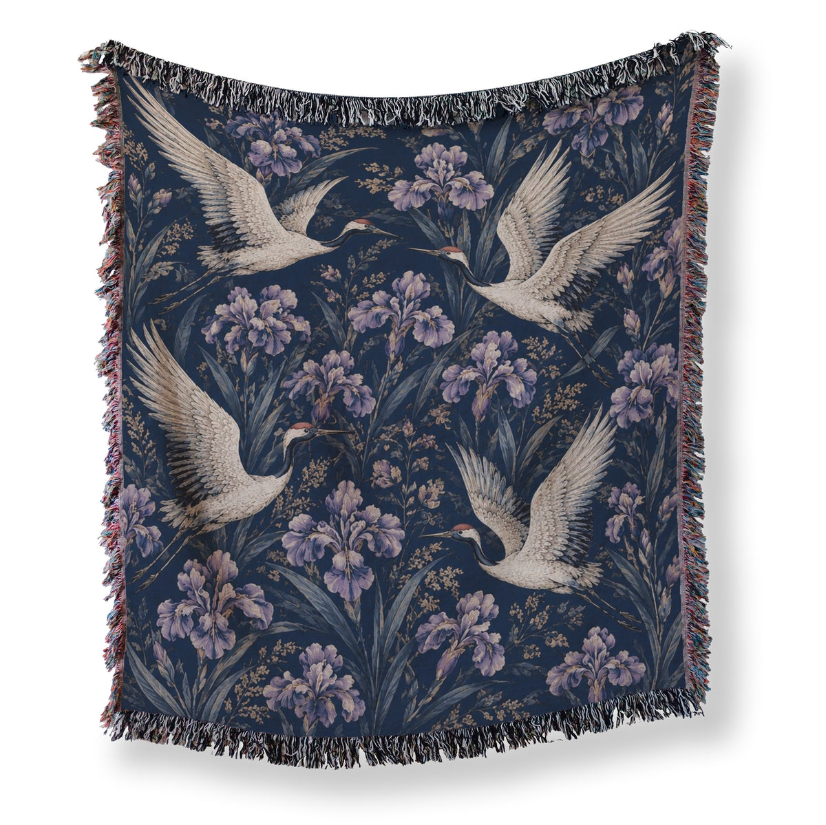 Cranes & Iris Blanket Main image