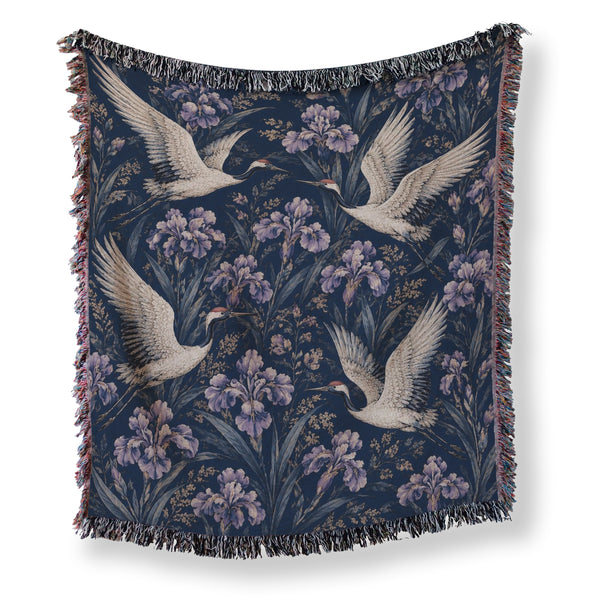 Cranes & Iris Blanket