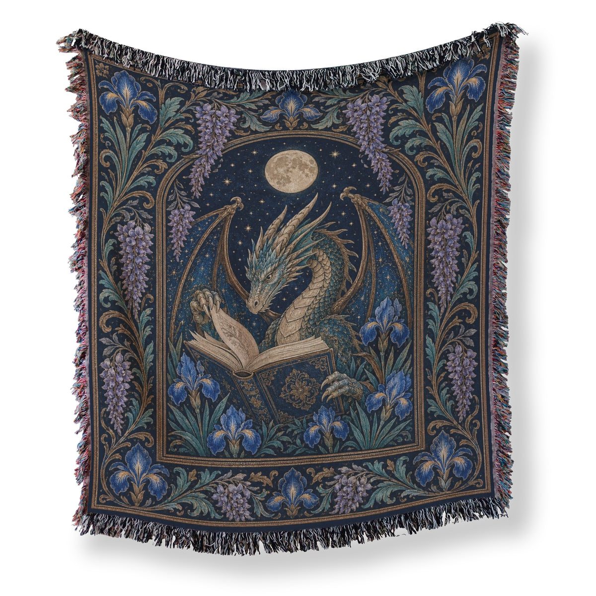 Moonlit Iris Dragon Reader Blanket Main image