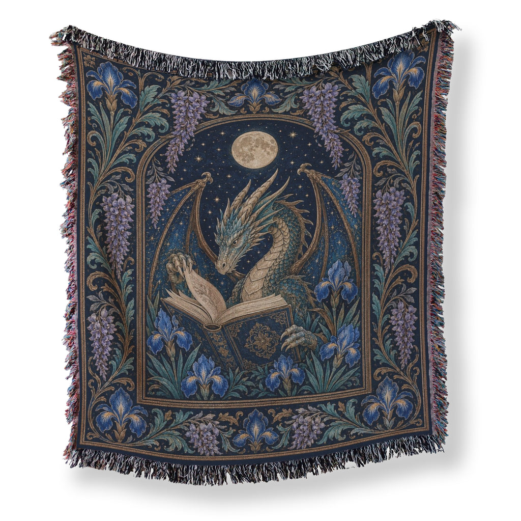 Moonlit Iris Dragon Reader Blanket