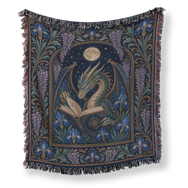 Moonlit Iris Dragon Reader Blanket