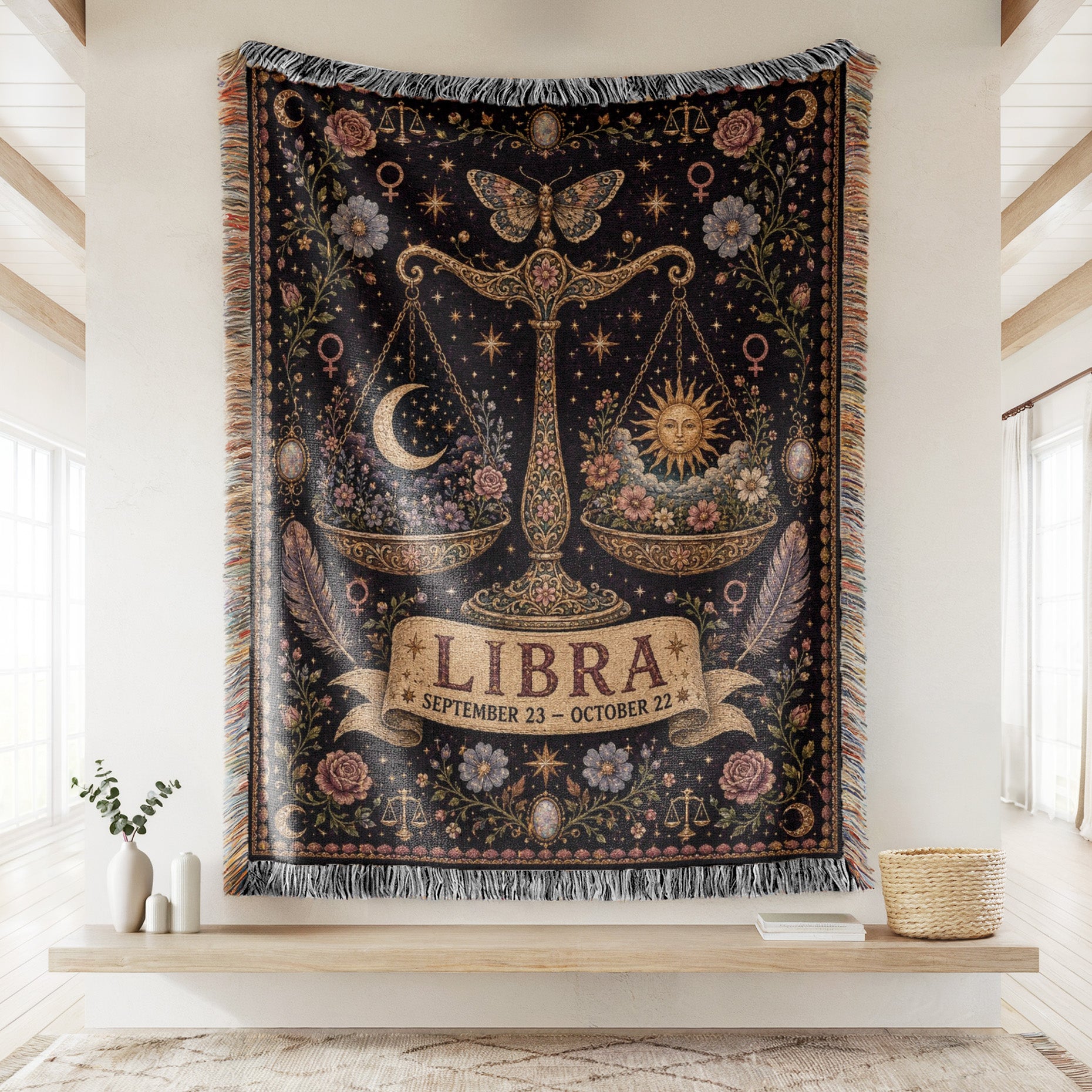 Libra Celestial Balance Scales Blanket Secondary image