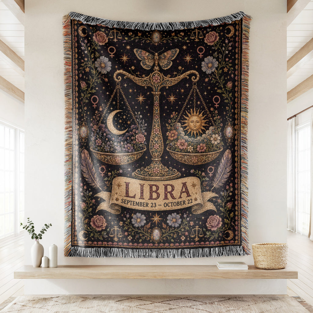 Libra Celestial Balance Scales Blanket