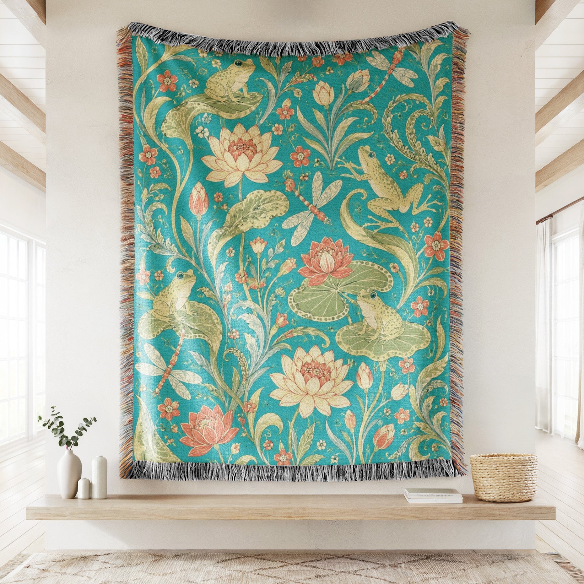 Lotus Pond Frog Blanket Secondary image