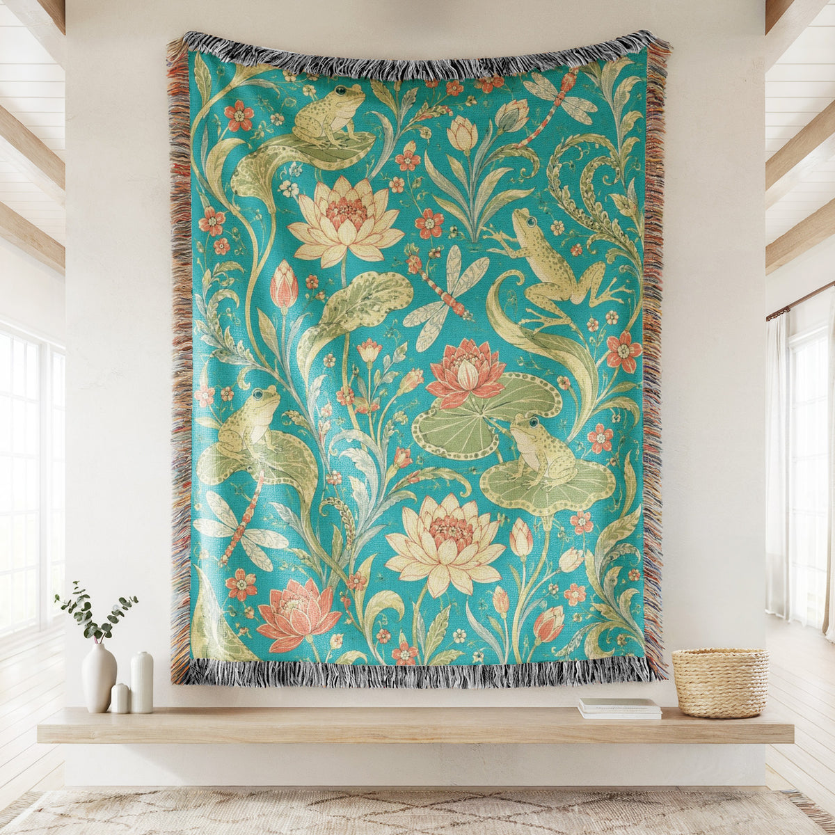 Lotus Pond Frog Blanket