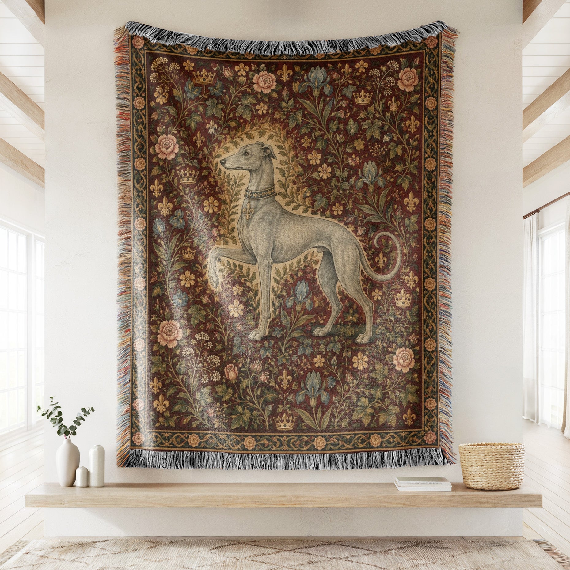The Greyhound of the Rose Court Blanket Secondary image