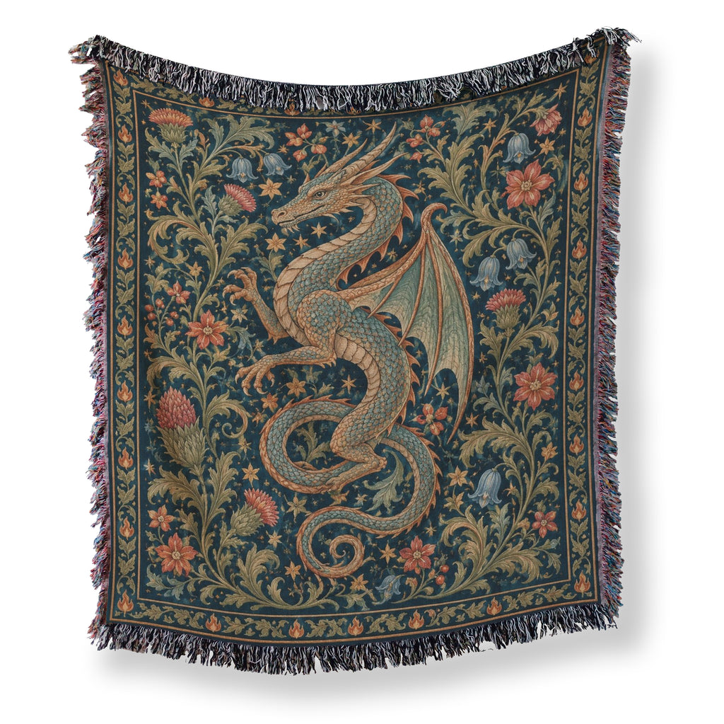 The Floral Serpent Dragon Blanket
