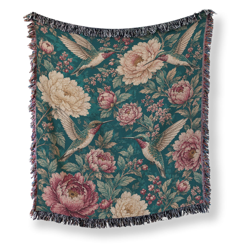Hummingbird Peony Blanket