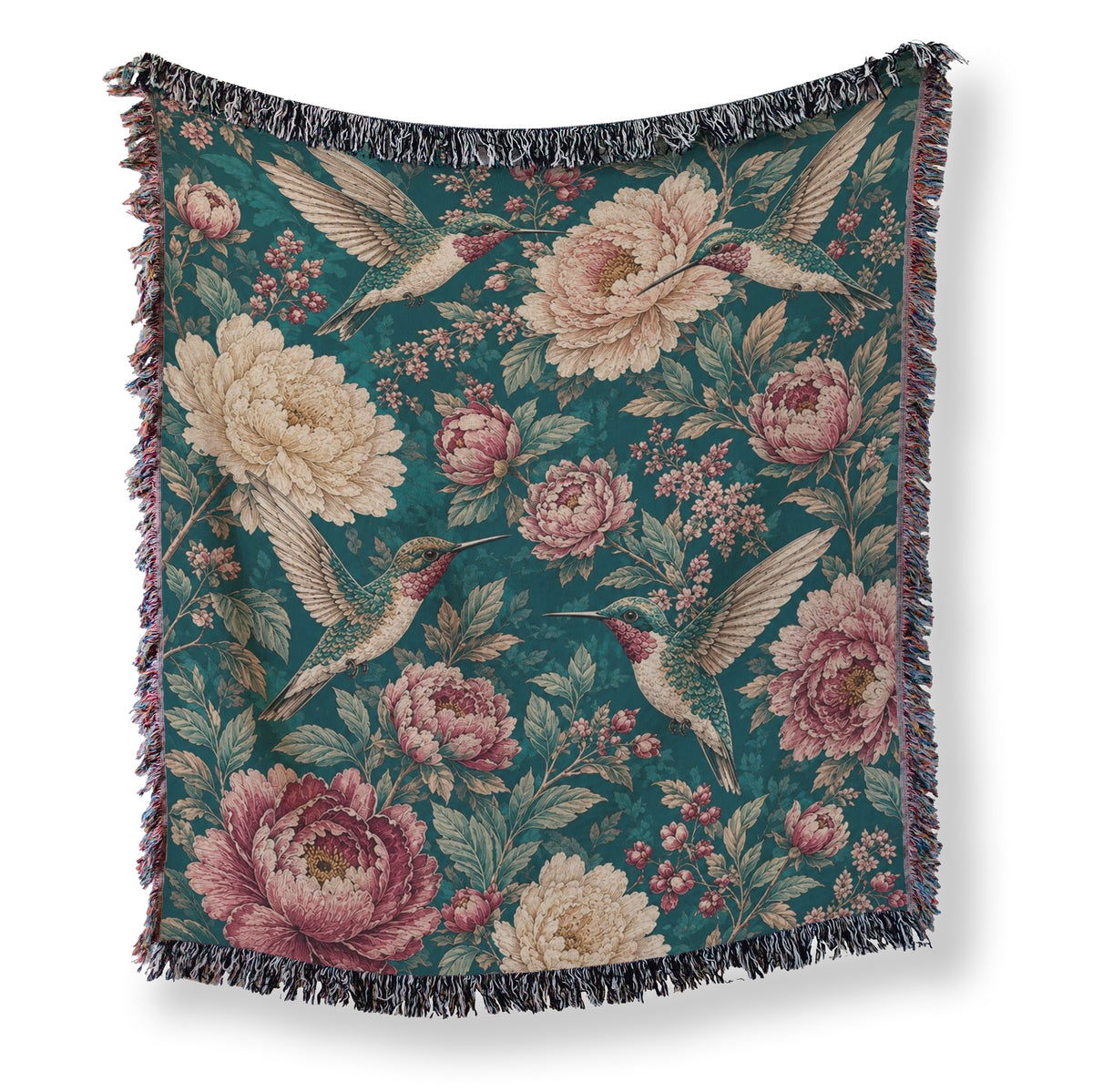 Hummingbird Peony Blanket