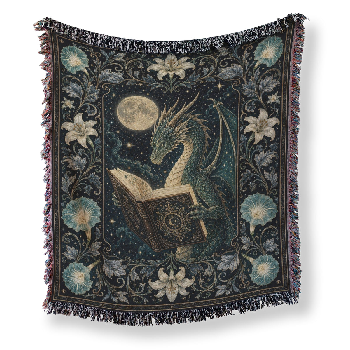 Ivory Lily Dragon Reader Blanket