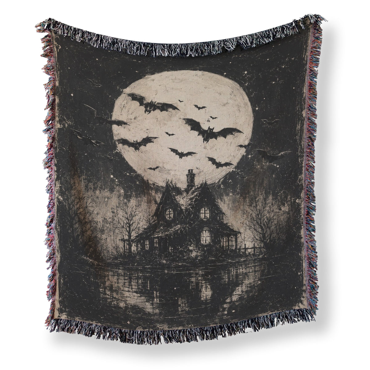 Bats Over Blackwood Manor Blanket Main image