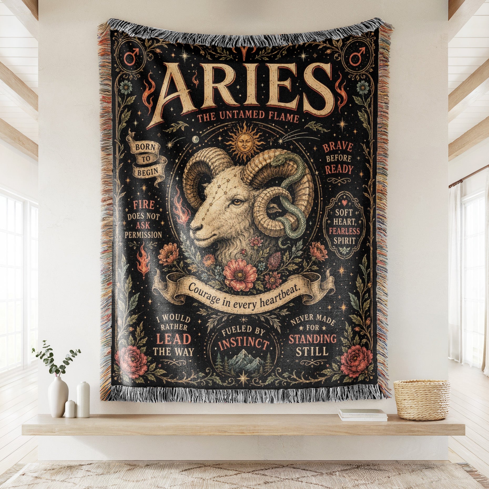 Aries – The Untamed Flame Zodiac Blanket Secondary image
