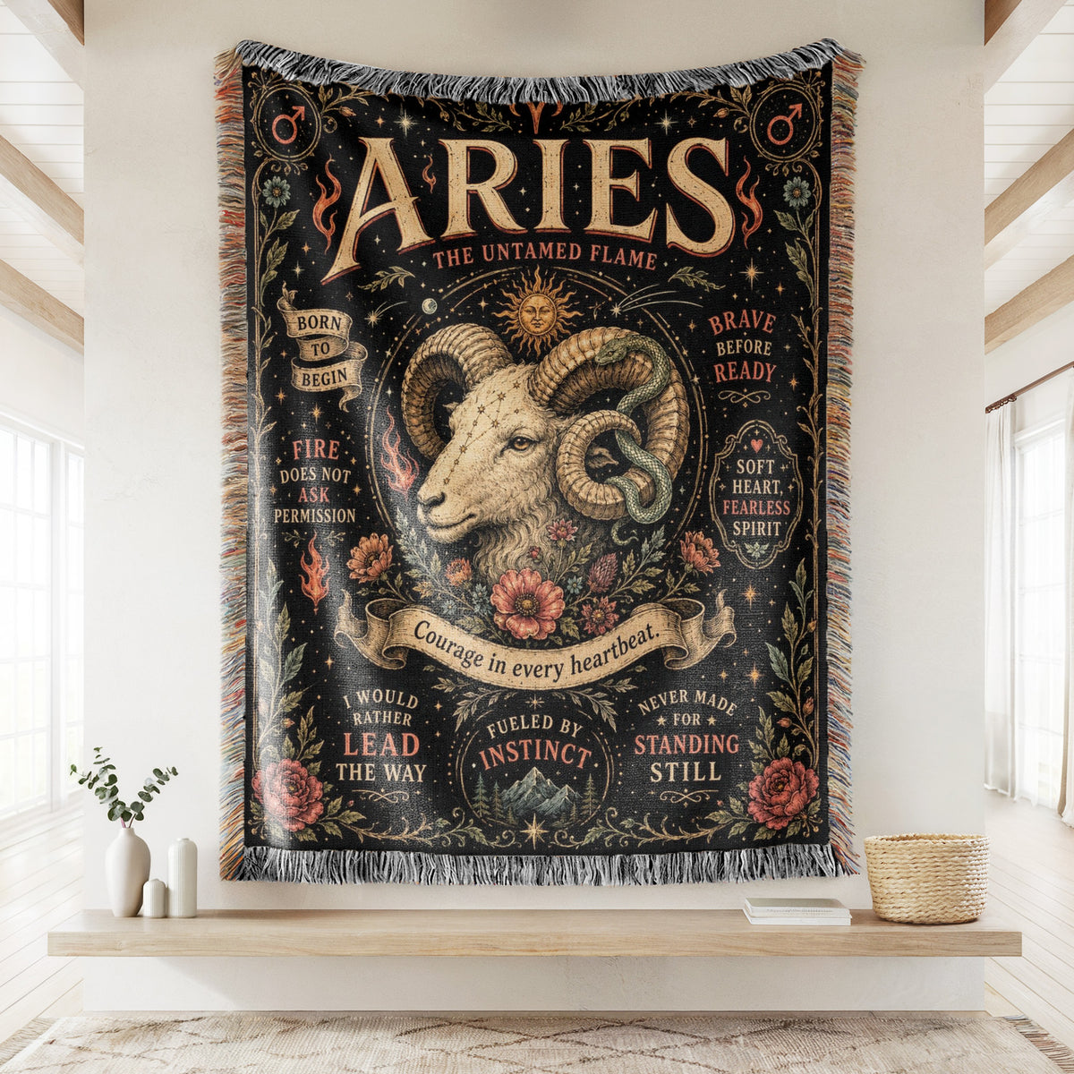 Aries – The Untamed Flame Zodiac Blanket