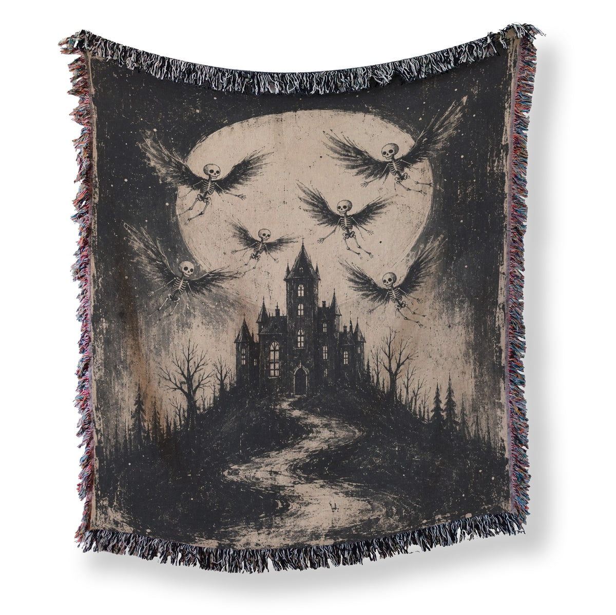Winged Skeletons of the Moonlit Keep Blanket Main image