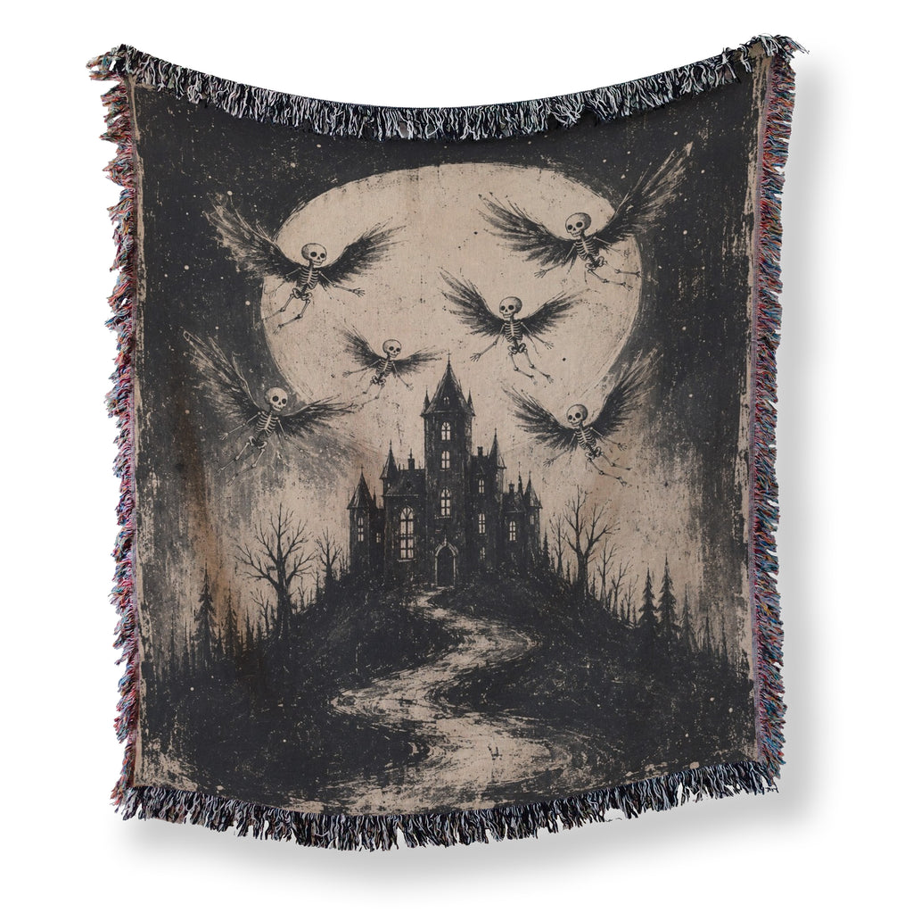 Winged Skeletons of the Moonlit Keep Blanket