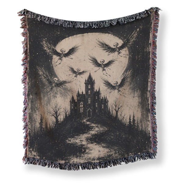 Winged Skeletons of the Moonlit Keep Blanket