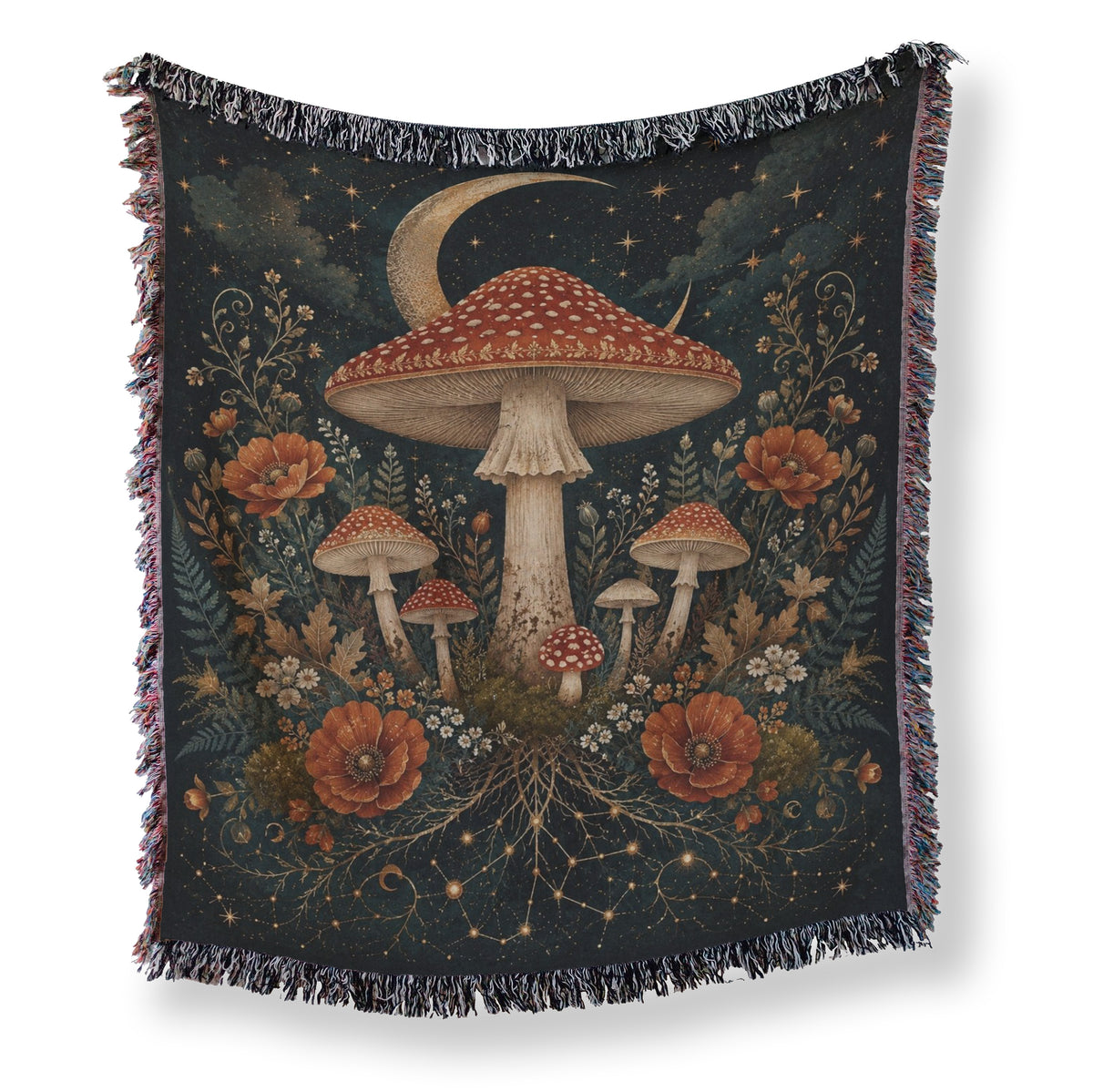 Crescent Moon Amanita Blanket