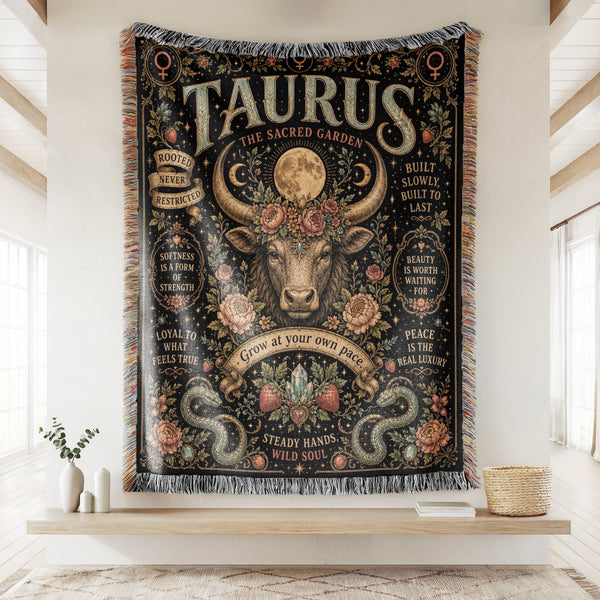 Taurus – The Sacred Garden Zodiac Blanket