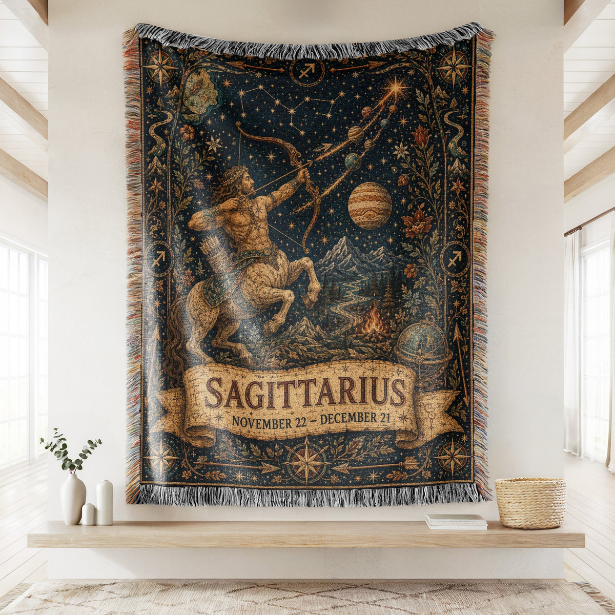 Sagittarius Starbound Centaur Archer Blanket