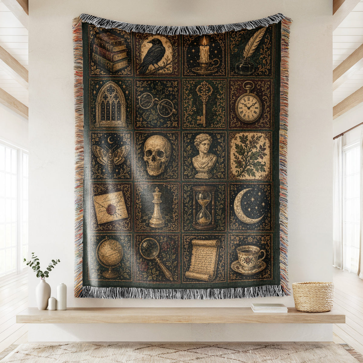 Scholar's Curiosities Patchwork Blanket