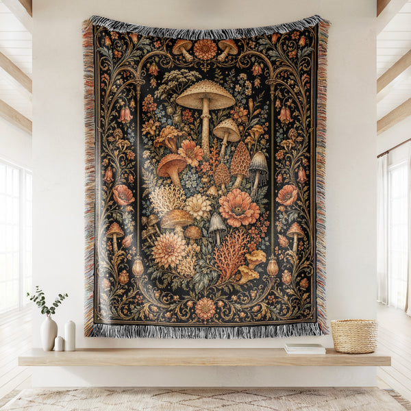 Enchanted Fungi Garden Blanket