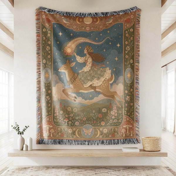 Celestial Deer Rider Blanket