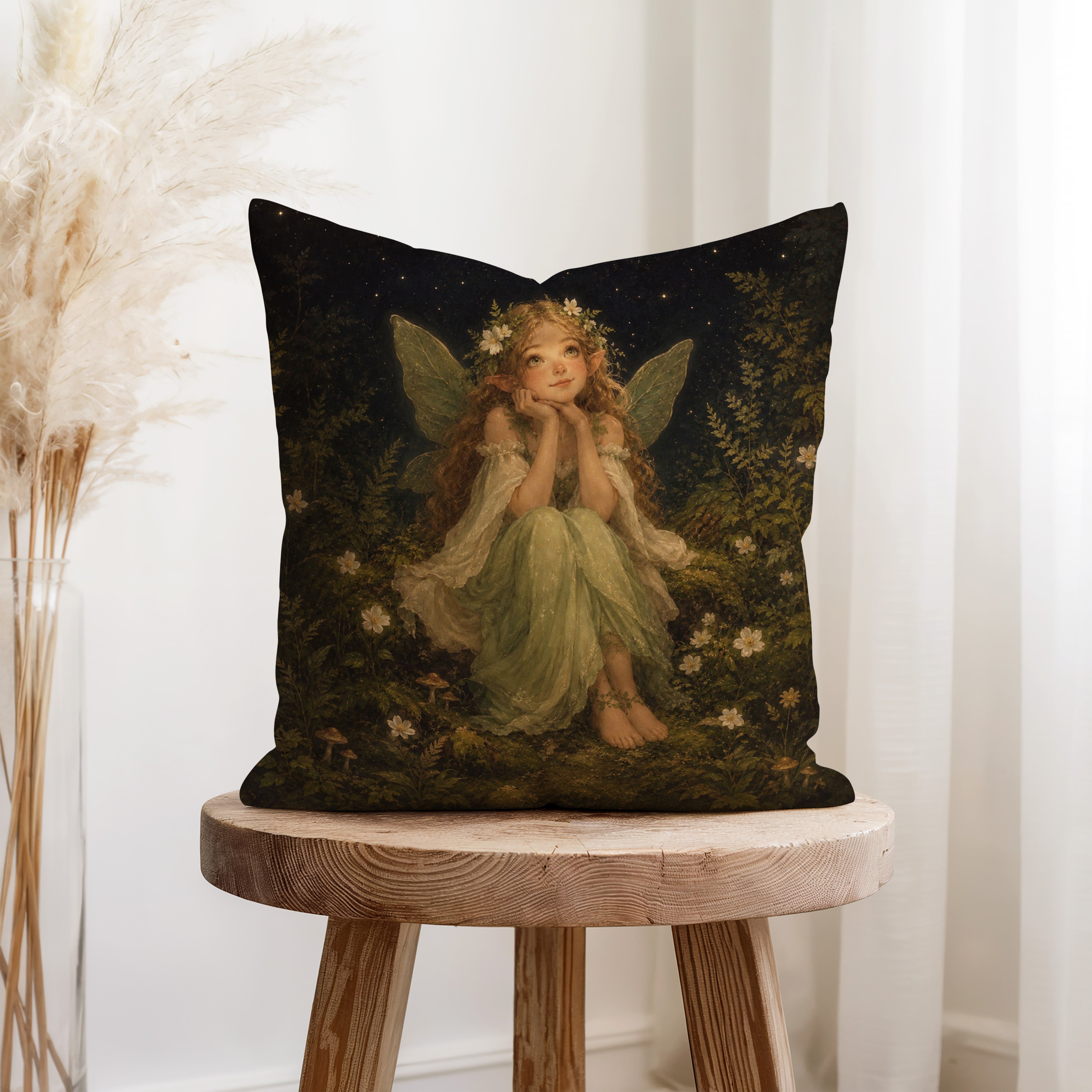 Mosslight Fairy – Woodland Fantasy Pillow Secondary image