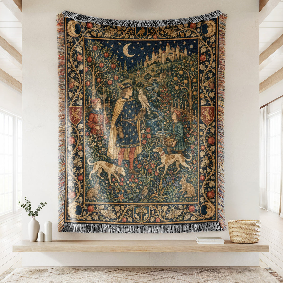 The Falconer of the Moonlit Vale Blanket