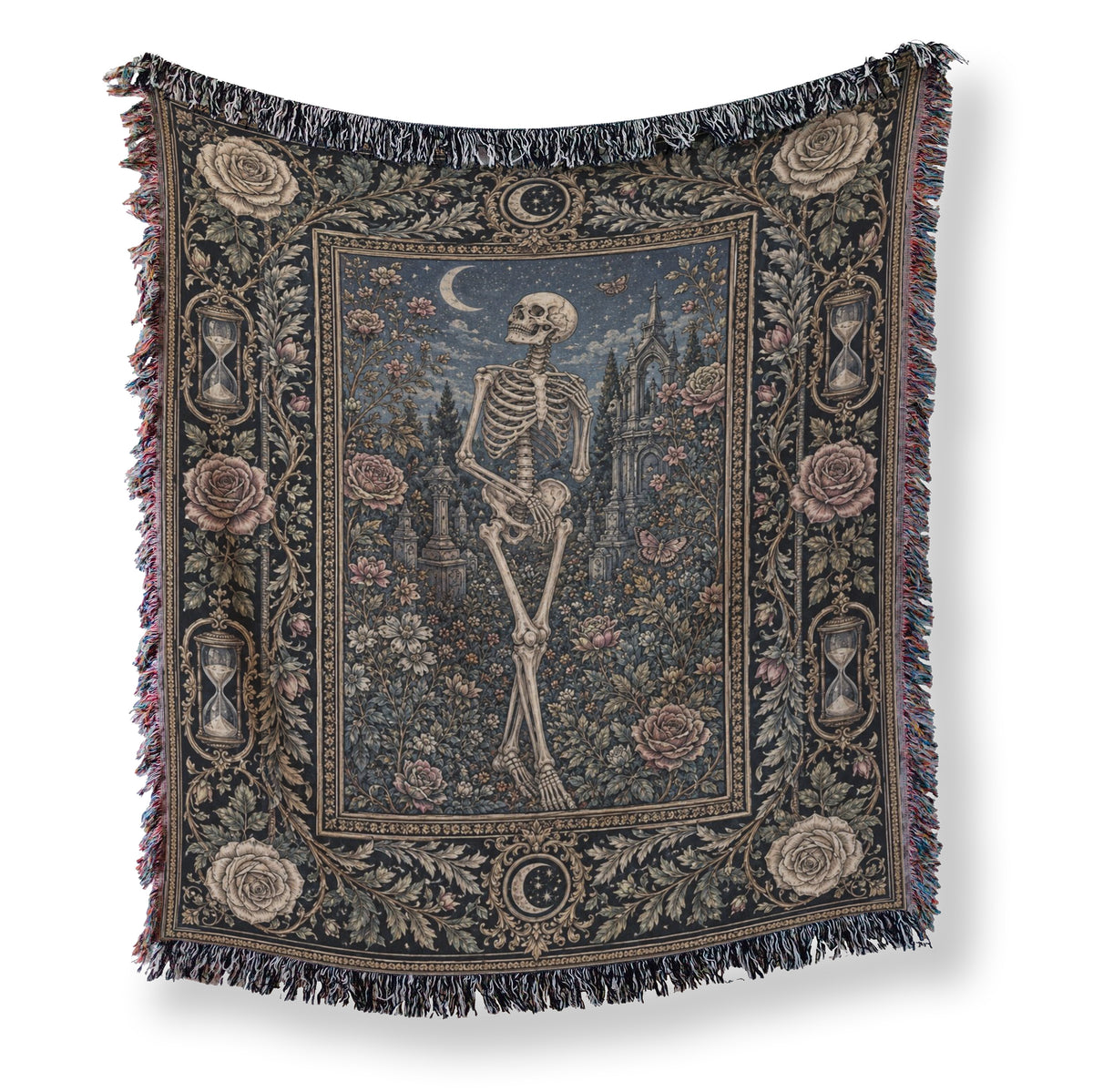 Skeleton in the Midnight Garden Blanket Main image