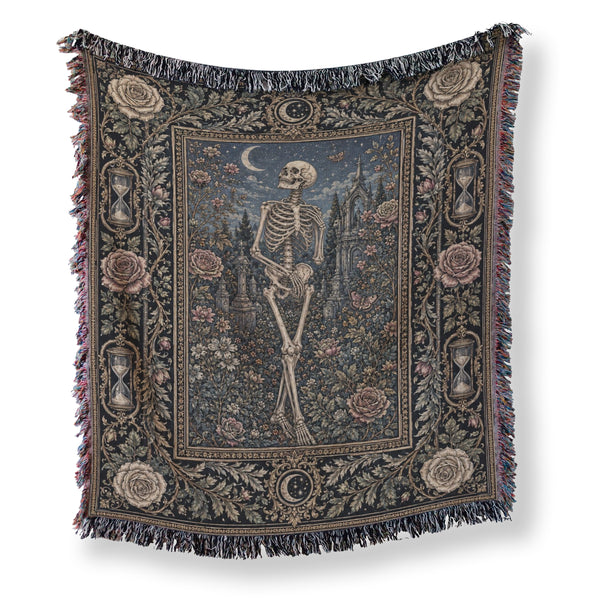 Skeleton in the Midnight Garden Blanket