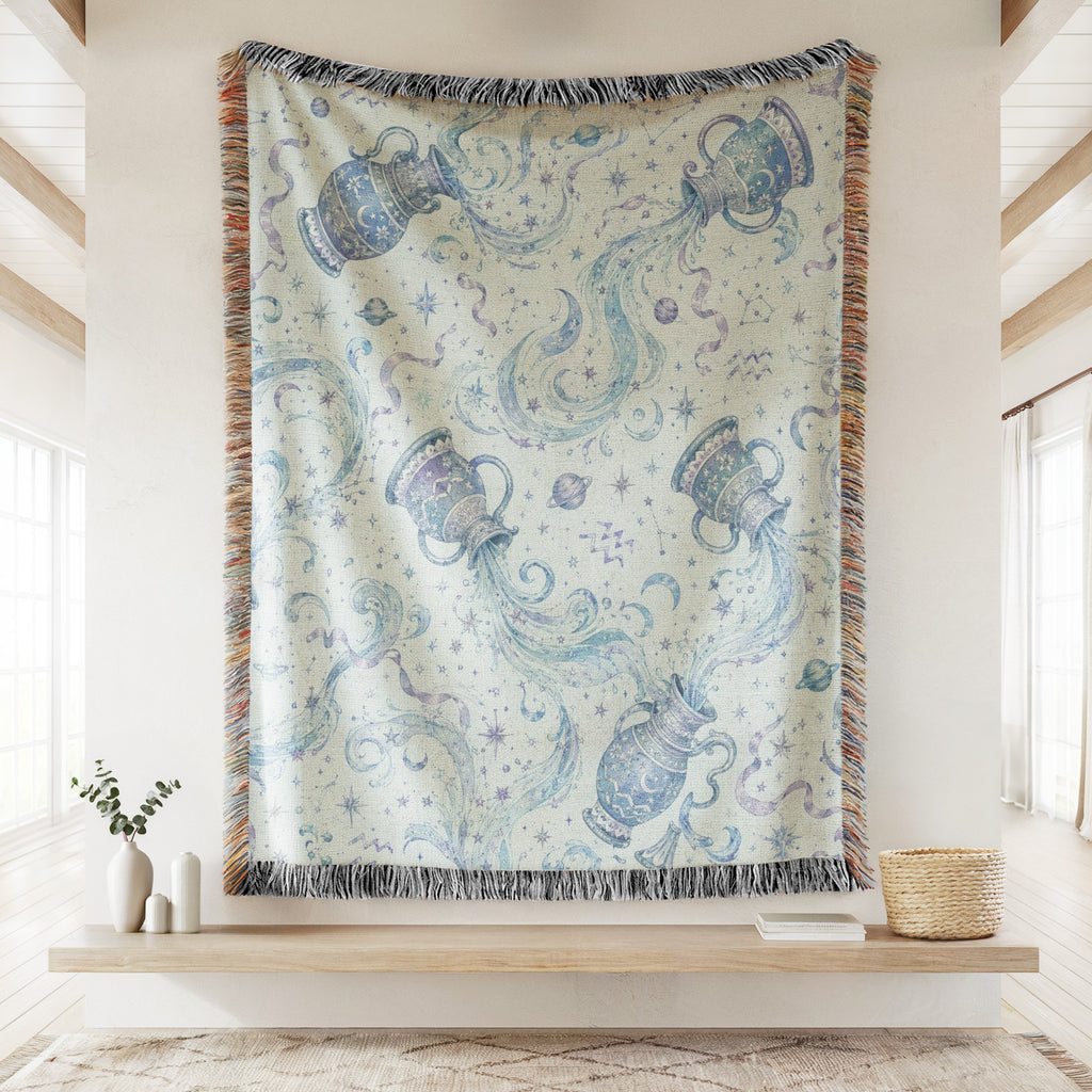 Aquarius Celestial Water Bearer Pattern Blanket