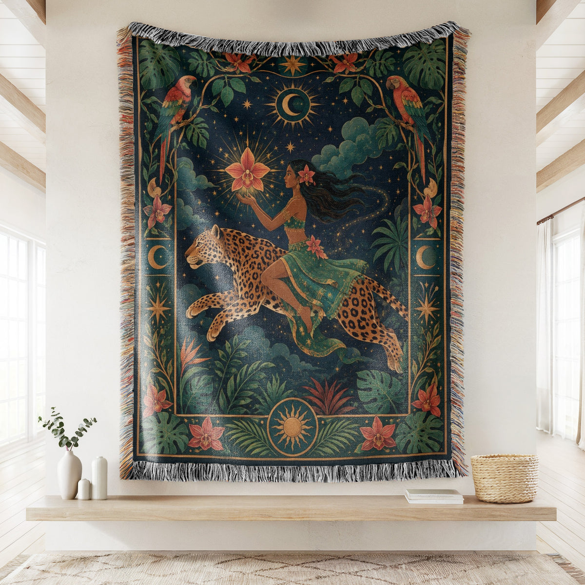 Celestial Leopard Rider Blanket