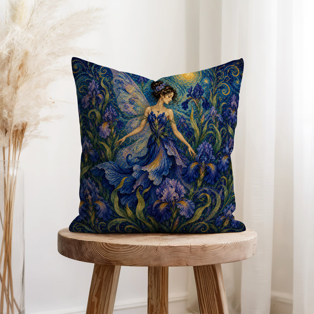 The Iris Fairy – Starry Art Nouveau Pillow