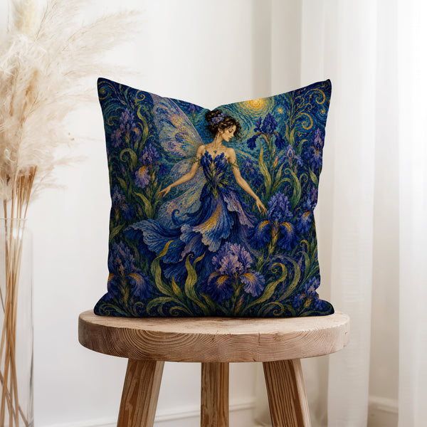 The Iris Fairy – Starry Art Nouveau Pillow
