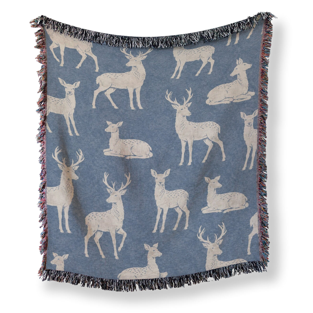 Blue Woodland Deer Blanket Main image
